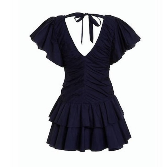 LOVE THE LABEL minette dress in cotton mini preppy V-Neck - Picture 2 of 12